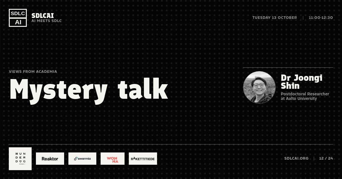 Talk title slide 12: Mystery talk / 11:00-12:30