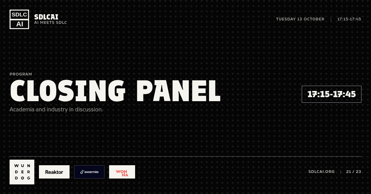 Schedule session slide 21: Closing panel / 17:15-17:45