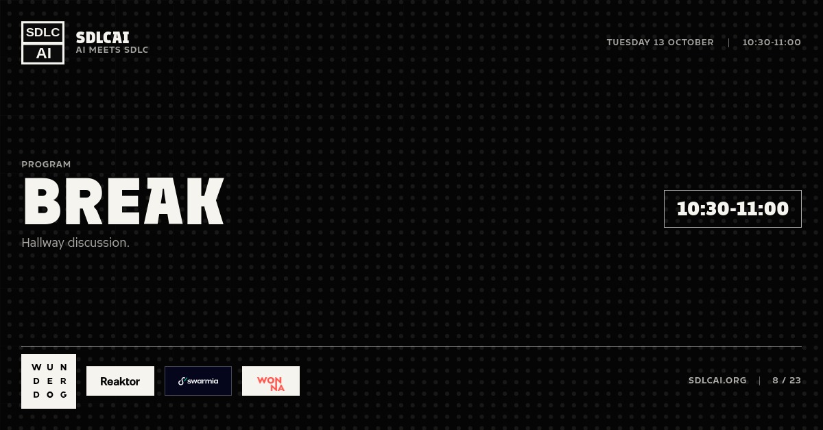 Schedule session slide 8: Break / 10:30-11:00