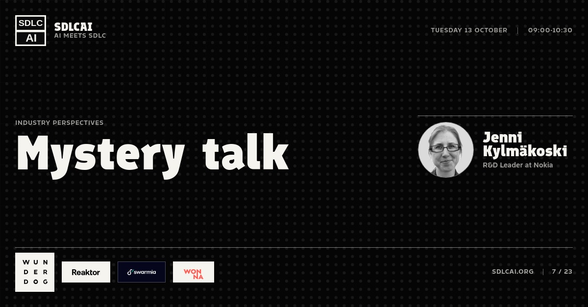 Talk title slide 7: Mystery talk / 09:00-10:30
