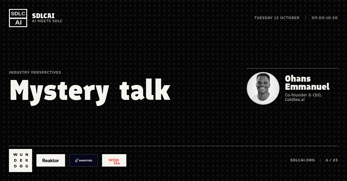 Talk title slide 6: Mystery talk / 09:00-10:30