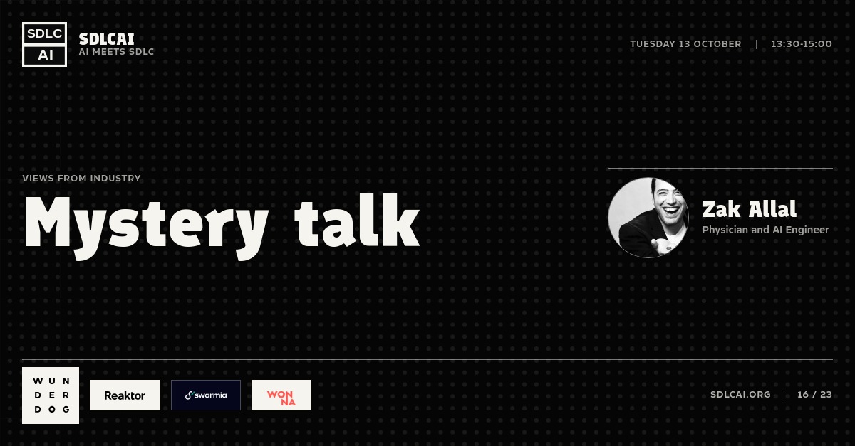 Talk title slide 16: Mystery talk / 13:30-15:00